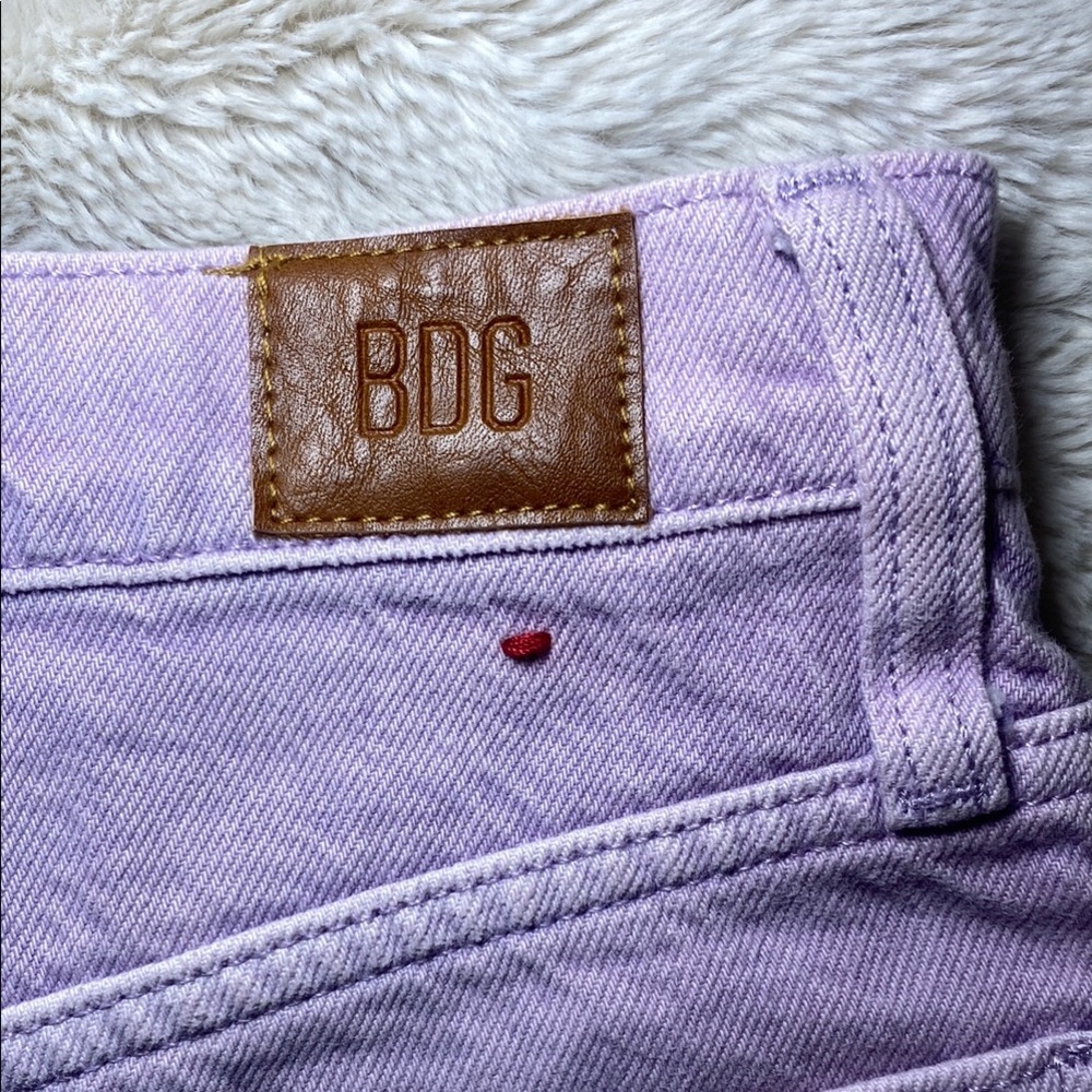 BDG Purple High Waist Denim Shorts Frayed Hem NWNT - Picture 4 of 8